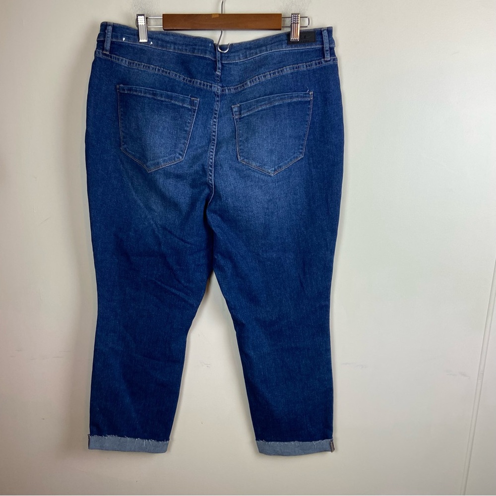Nicole Miller Women’s High Rise Skinny Crop Cuffed Denim Jeans‎ Distressed 14 - Picture 5 of 9